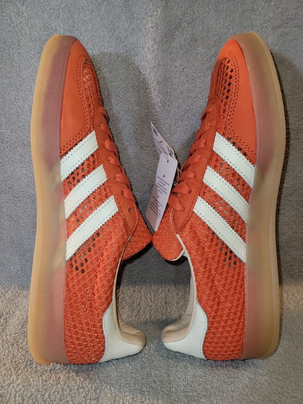 Adidas Gazelle Orange Off White Tan Gum Men's Size 9.5 Sneakers JS0713 (#2832) - Picture 11 of 16